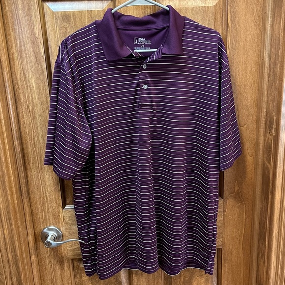 PGA Tour Other - Men’s PGA Tour Golf Polo Purple Stripe Large